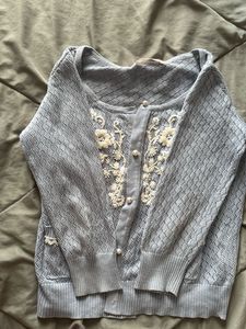 Vintage Floral Embroidered Cardigan