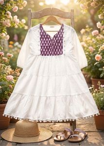 White Embroidered short kurti ( unused )