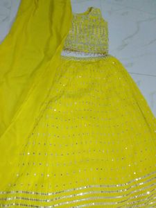 Yellow Embellished Lehenga Choli Set