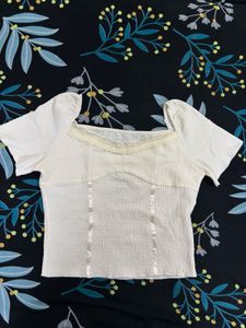Lace Trim Crop Top