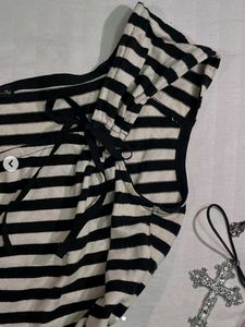 Striped Tie-Up Top