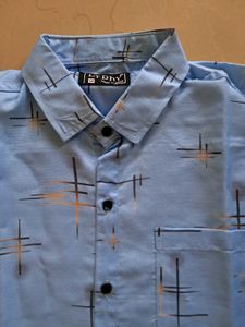 Stylish Blue Patterned Men's Shirt