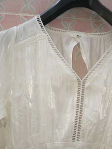 White Long Sleeve Fit &amp; Flare Backless Dress