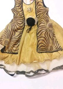 Girls' Gold & Black Party Dress