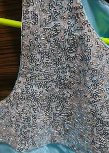 Blue Sequin Frill Dress