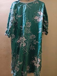 Green Floral Kaftan Dress