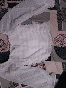 White Polka Dot Top