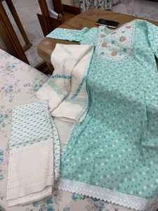Sea Blue Pure Cotton Salwar Set