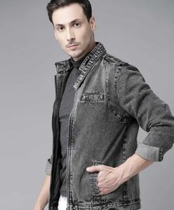 Roadster Gray Denim Jacket, XXL Size