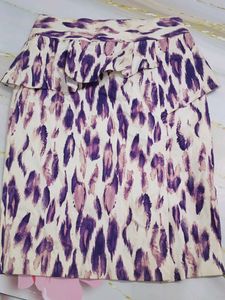 (700)Ruffled Leopard Print Skirt