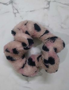 Fluffy Animal Print Scrunchie Set