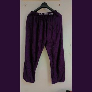 Elegant Purple Embroidered Trauser Suit