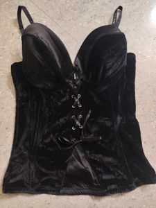 Black Velvet Gothic Bustier Corset