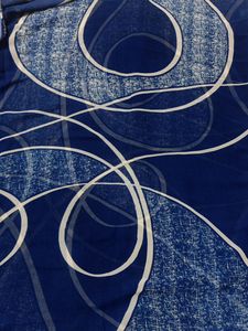 Navy Blue, Off White Saree