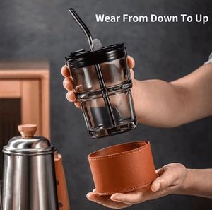 Glass tumbler with straw | Qty: 01