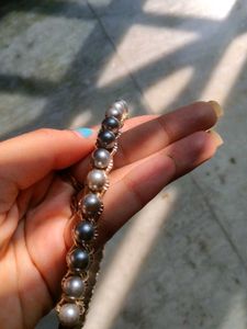 Dark Grey Pearl Beaded Royal Headband