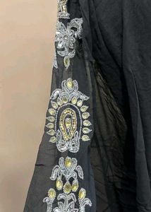 STONE WORK BLACK NET KAFTAN