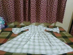 Girls' Green Checkered Dress