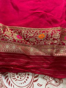 Party Type Yellow And Pink Saree