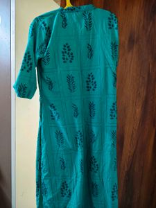 Green Printed Kurta Dress