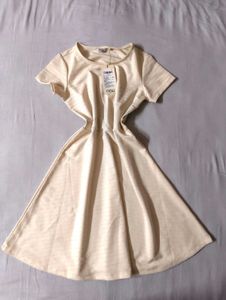 Cute Beige Skater Dress