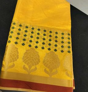 New Elegant Unused Yellow Saree