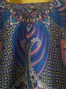 Blue Paisley Print Tank Top