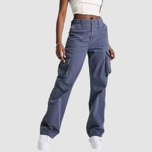 H&amp;M Blue Cargo Trouser High Waist