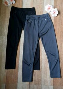 Dual-Tone Cropped Active Pants Set (Combo)