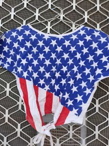 American Flag Crop Top