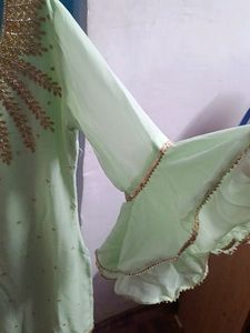 Pista Green Georgette Suit