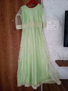 Mint Green Lace Anarkali Dress
