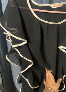Black Ruffle Top