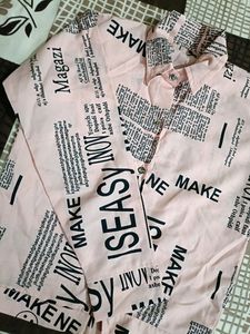 Pink Printed Shirt Top For Women
