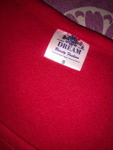 Solid Red Square Neck Top