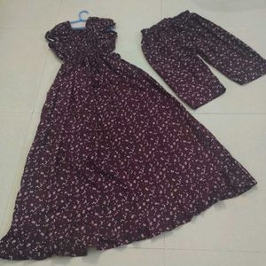 Floral Maxi Dress With Capri