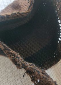 Crochet Striped Tote Bag