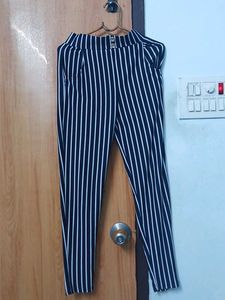 Striped Open Front Cardigan with trouser