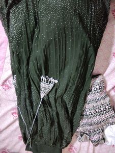 Green Sequin Lehenga Choli Set