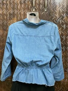 Pintresty 🌸Denim Peplum Shirt Top