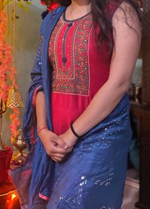 Elegant Red Kurta Set with Dupatta