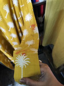 Akkriti Pure Linen Mustard A-Line Maxi Dress