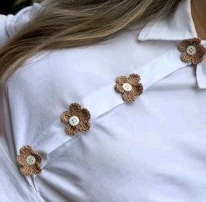 cchrochet flower 🌼 shirt button for women