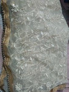 Embroidered Net Dupatta