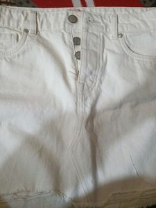 Off White Denim Skirt