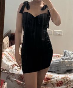 stripped sleeves Black Bodycon Dress