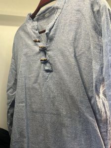 Stylish Blue Henley Shirt