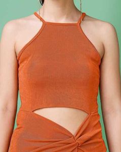 PURVAJA Chic Cutout Midi Dress