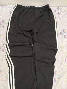 Black Track Pants with White Stripes