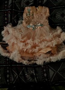 3–4 Year Baby Girl Net Gown Frock